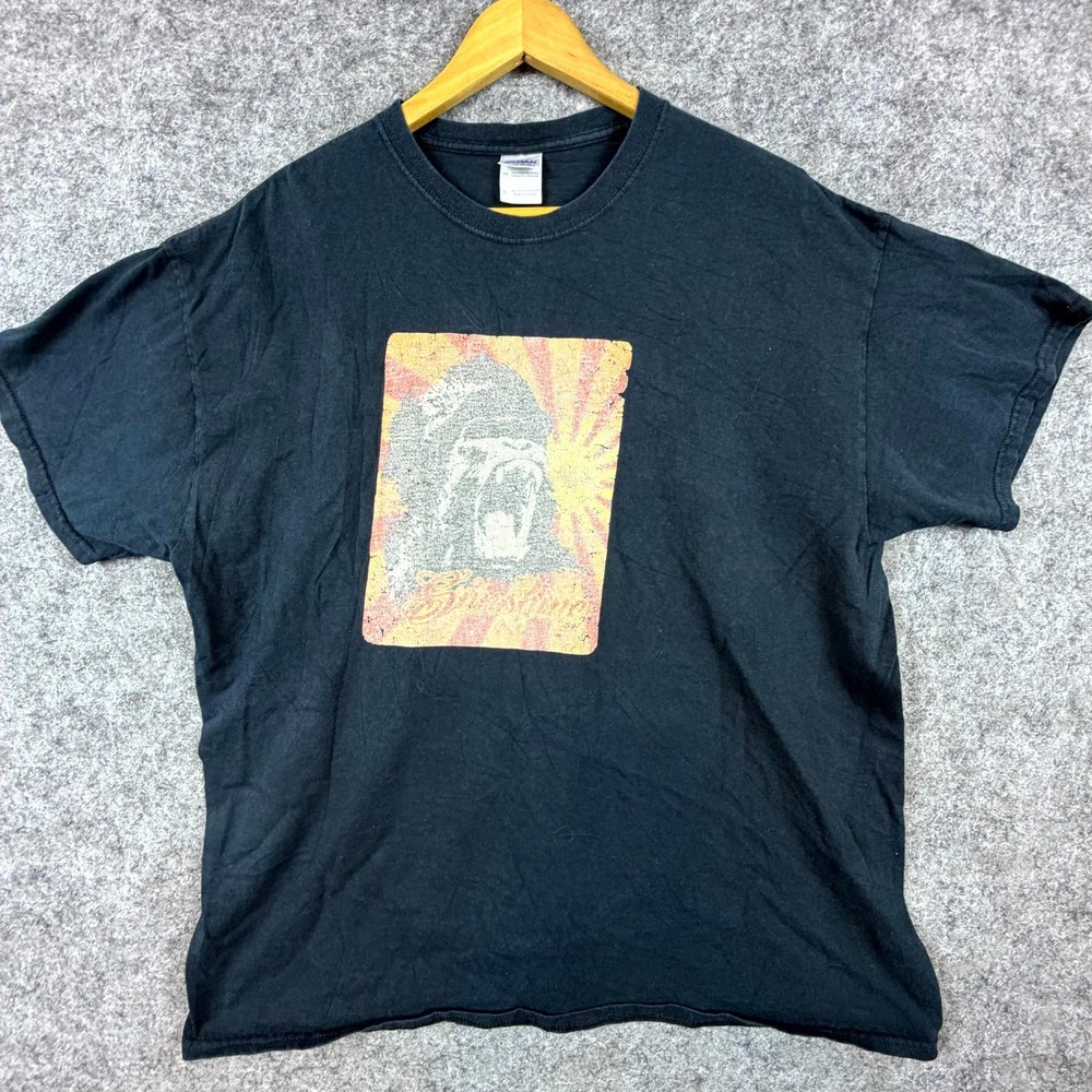 Gildan T-Shirt Mens XL Black Heavy Cotton Gorilla Sunshine Graphic Crew‎ Neck